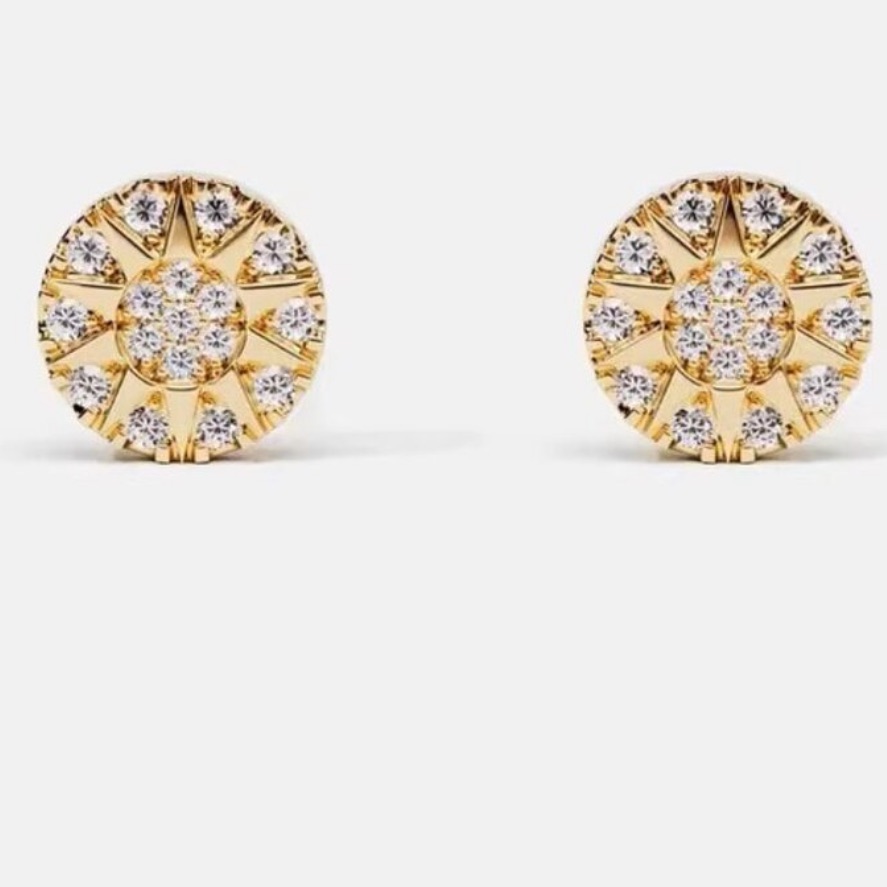 Sparkling Gold And Silver Round Earrings 70$